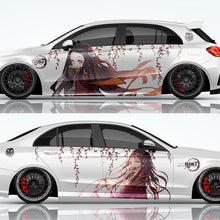 Load image into Gallery viewer, Anime ITASHA Demon Slayer Kamado Nezuko Car Wrap Door Side Stickers Decal Fit With Any Cars Vinyl graphics car accessories car stickers Car Decal