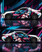 Load image into Gallery viewer, Anime ITASHA Hatsune Miku 01 Car Wrap Door Side Fit With Any Cars Vinyl graphics car stickers Car Decal