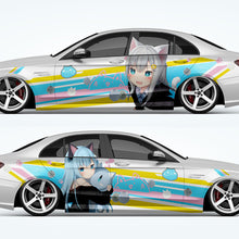 Load image into Gallery viewer, Anime ITASHA Shirakami Fubuki & Nekoha Shizuku Car Wrap Door Side Stickers Decal Fit With Any Cars Vinyl graphics car accessories car stickers Car Decal