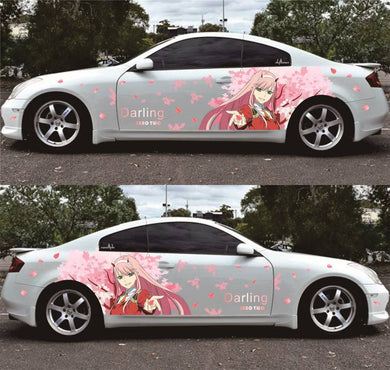 Anime ITASHA ZERO TWO Car Wrap Fit With Any Cars Vinyl graphics car stickers Car Decal