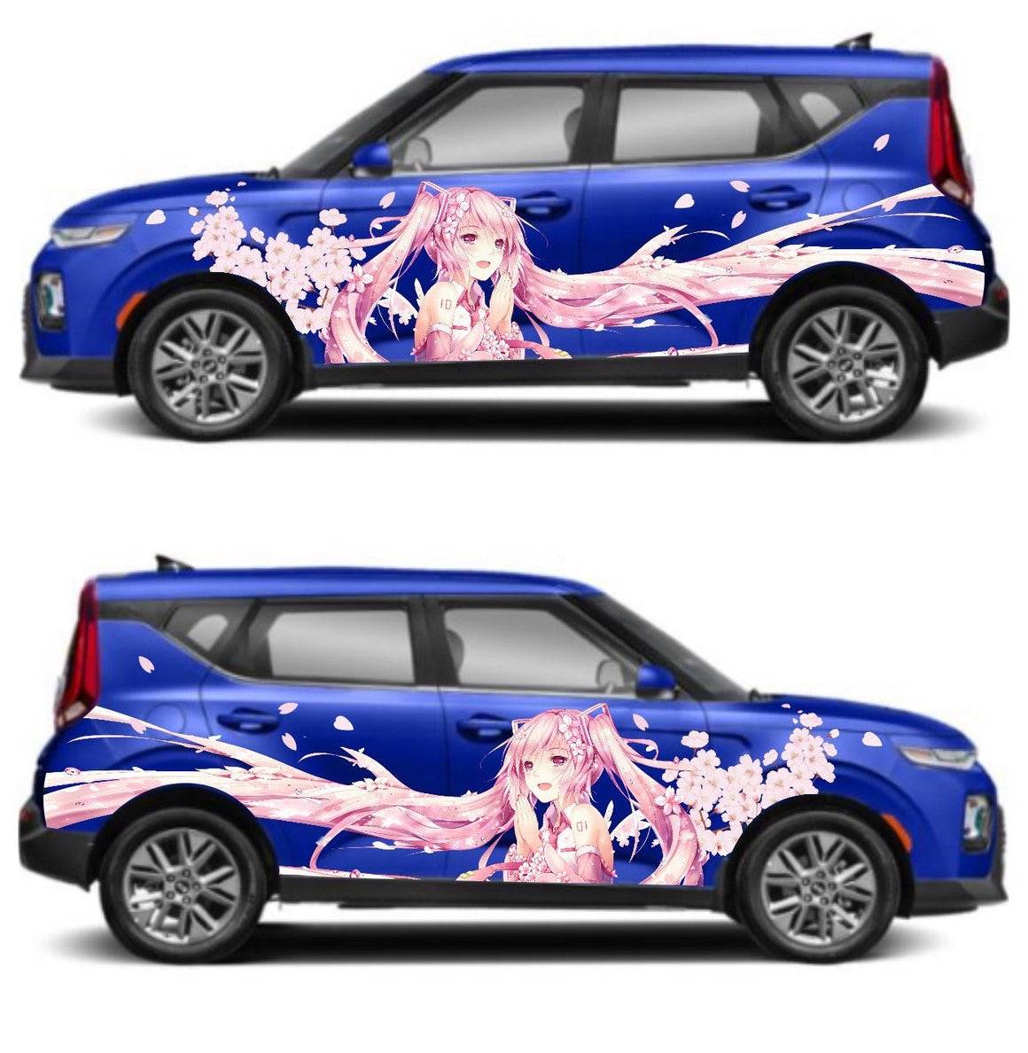 Anime ITASHA Hatsune Miku Car Wrap Car Stickers Car Decal Fits