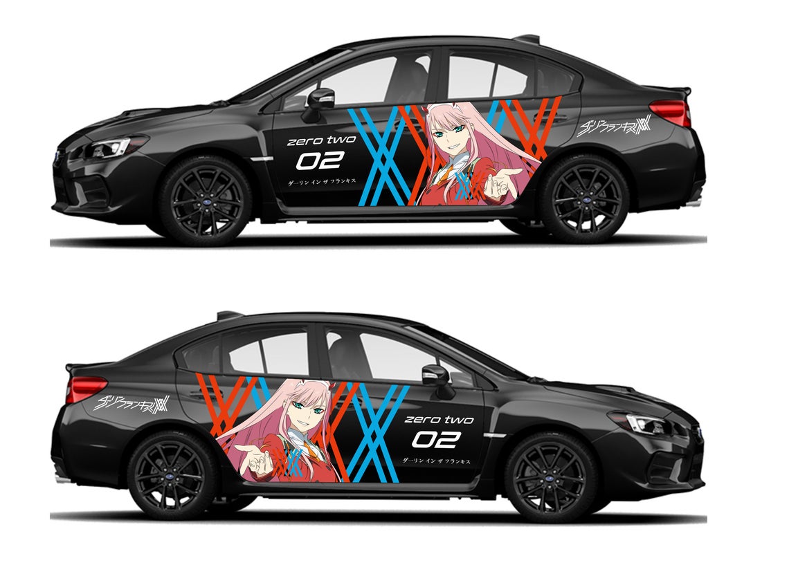 Zero Two Japanese Anime Vehicle Shine Theme Side Car Wrap Vinyl