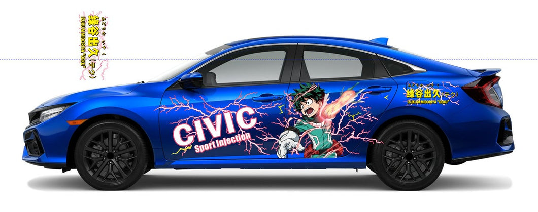 Anime ITASHA My Hero Academia Car Wrap Door Side Stickers Decal Fit With Any Cars Vinyl graphics car accessories car stickers Car Decal