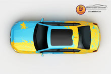 Load image into Gallery viewer, Full Car Wrap Classic-Yellow blue Fit With Any Cars Vinyl graphics car accessories car stickers Car Decal Car Wrap