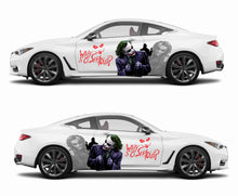 Load image into Gallery viewer, DC Universe Joker Car Wrap Door Side Stickers Decal Fit With Any Cars Vinyl graphics car accessories car stickers Car Decal Anime Itasha DC Comics