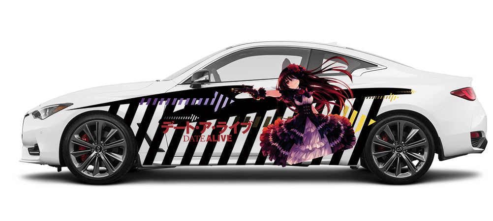 Anime ITASHA Date A live Kurumi Tokisaki Car Wrap Door Side Stickers Decal Fit With Any Cars Vinyl graphics car accessories car stickers Car Decal