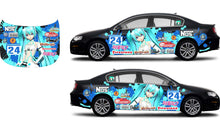 Load image into Gallery viewer, Custom design for 2010 VW Passat black hood&sides +2*Lil Miku window stickers