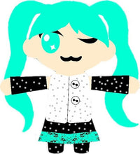 Load image into Gallery viewer, Custom design for 2010 VW Passat black hood&sides +2*Lil Miku window stickers