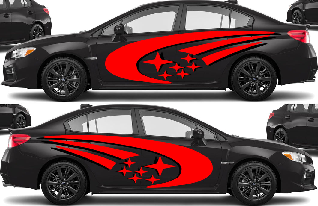 Custom design for 2018 Subaru WRX dark grey both sides