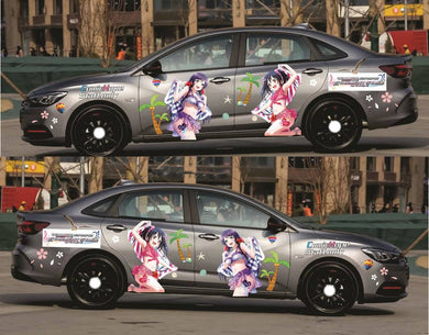Anime ITASHA C.C Car Wrap Door Side Stickers Decal Fit With Any Cars Vinyl graphics car accessories car stickers Car Decal