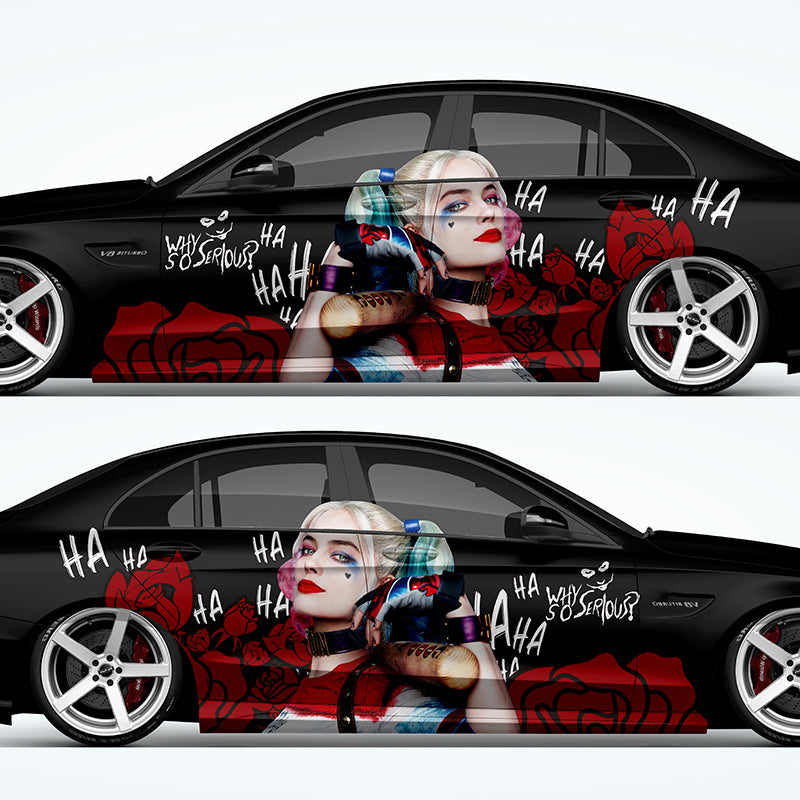 DC ITASHA Harley Quinn Car Wrap Door Side Stickers Decal Fit With Any Cars Vinyl graphics car accessories car stickers Car Decal