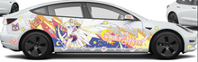 Load image into Gallery viewer, Custom design for 2022 Tesla Model 3 hood + rear end +custom small decals on side
