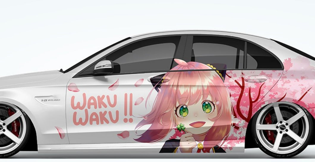 Anime ITASHA Spy X Family Anya Car Wrap Door Side Stickers Decal Fit With Any Cars Vinyl graphics car accessories car stickers Car Decal
