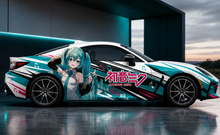 Load image into Gallery viewer, Anime ITASHA Hatsune Miku 02 Car Wrap Door Side Fit With Any Cars Vinyl graphics car stickers Car Decal
