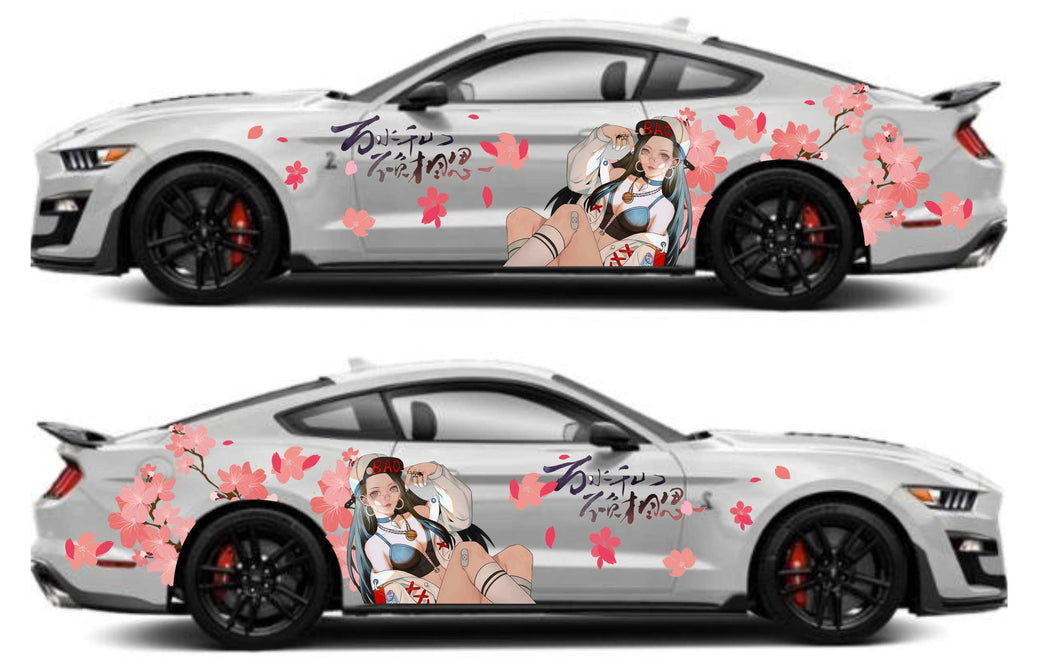 Anime ITASHA League of Legends Bao Car Wrap Door Side Stickers Decal Fit With Any Cars Vinyl graphics car accessories car stickers Car Decal