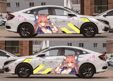 Anime ITASHA Tamamo no Mae Car Wrap Door Side Stickers Decal Fit With Any Cars Vinyl graphics car accessories car stickers Car Decal