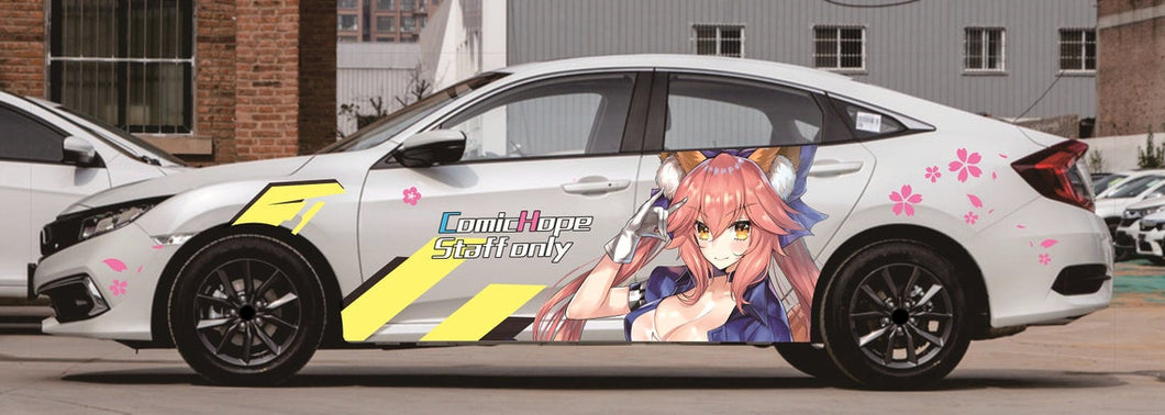 Anime ITASHA Tamamo no Mae Car Wrap Door Side Stickers Decal Fit With Any Cars Vinyl graphics car accessories car stickers Car Decal