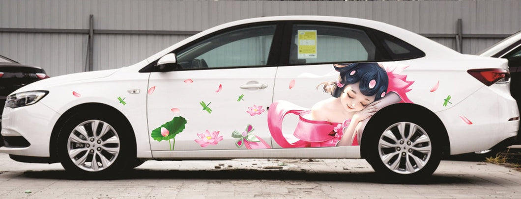 Anime ITASHA Ancient fairy Car Wrap Door Side Stickers Decal Fit With Any Cars Vinyl graphics car accessories car stickers Car Decal