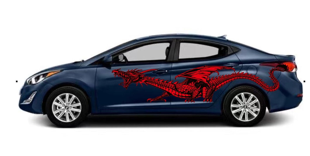 Anime ITASHA Wing Dragon Car Wrap Door Side Stickers Decal Fit With Any Cars Vinyl graphics car accessories car stickers Car Decal
