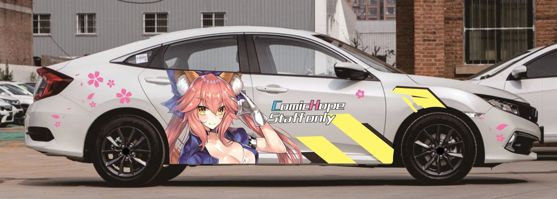 Anime ITASHA EVA Car Wrap Door Side Fit Any Cars Vinyl graphics