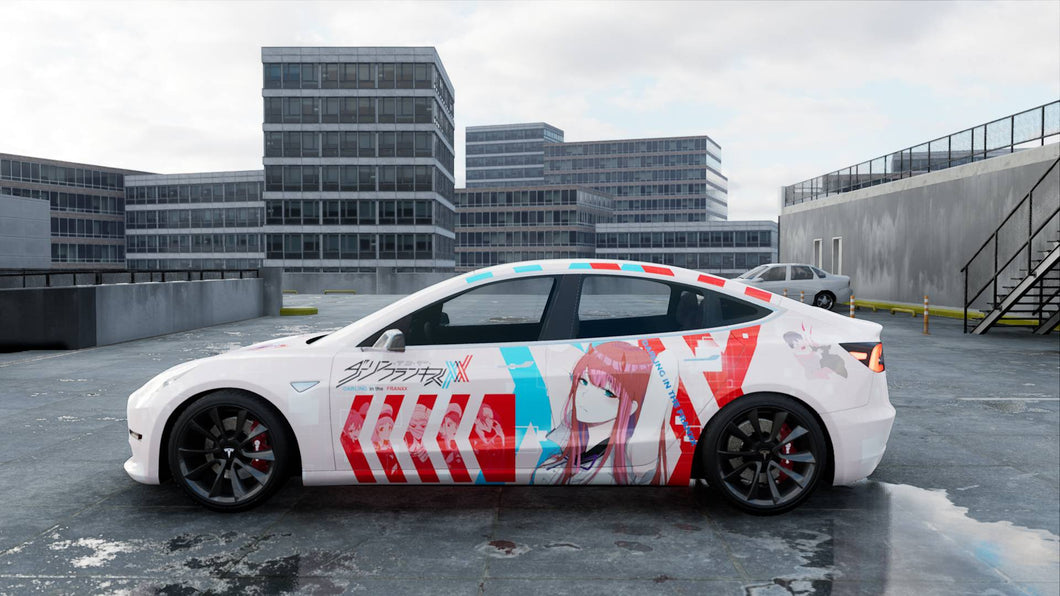 Anime Itasha Zero Two Full Car Wrap Fit With Any Cars Vinyl graphics car accessories car stickers Car Decal Car Wrap