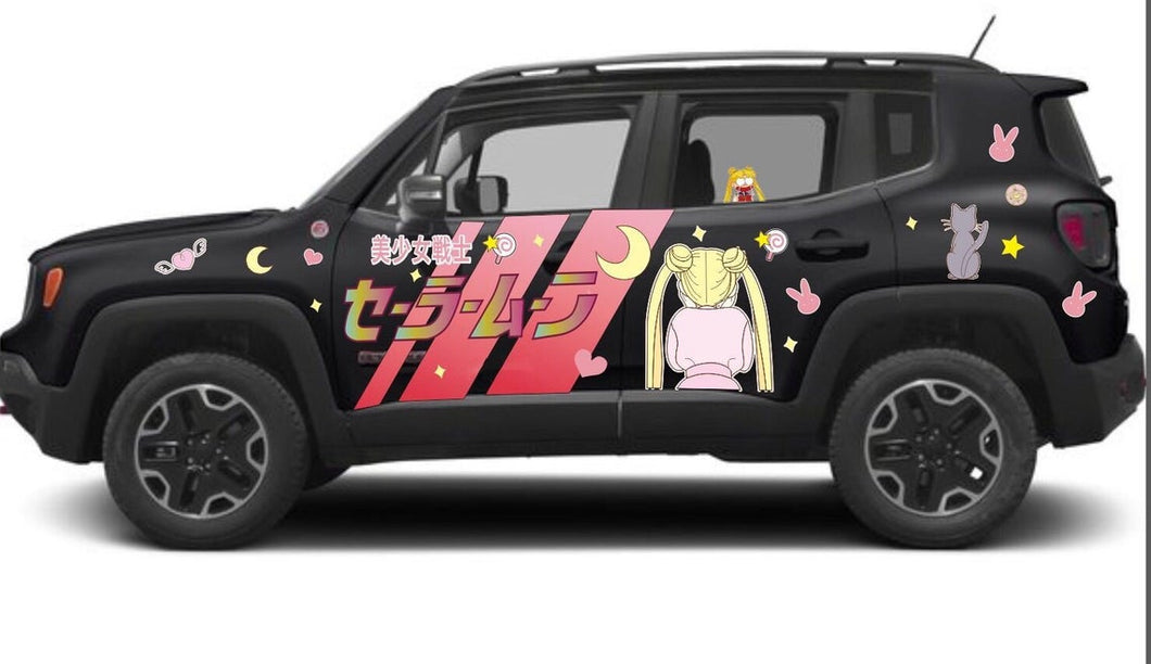 Anime ITASHA Sailor Moon Car Wrap Door Side Stickers Decal Fit With An –  BDSDart