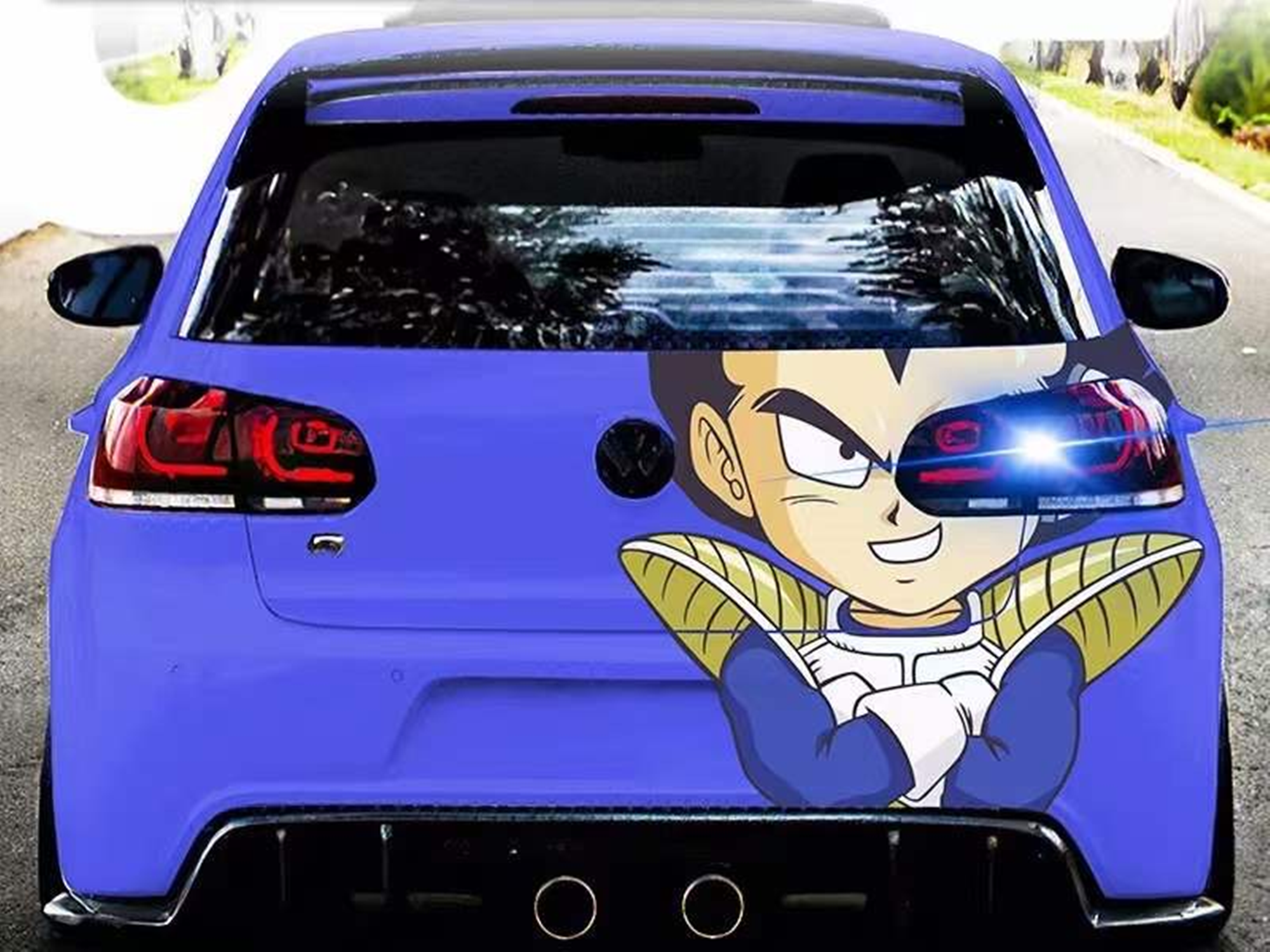 Anime Dragon Ball Vegeta Car Tail Wrap Fit With Any Cars Vinyl graphics car stickers Car Decal