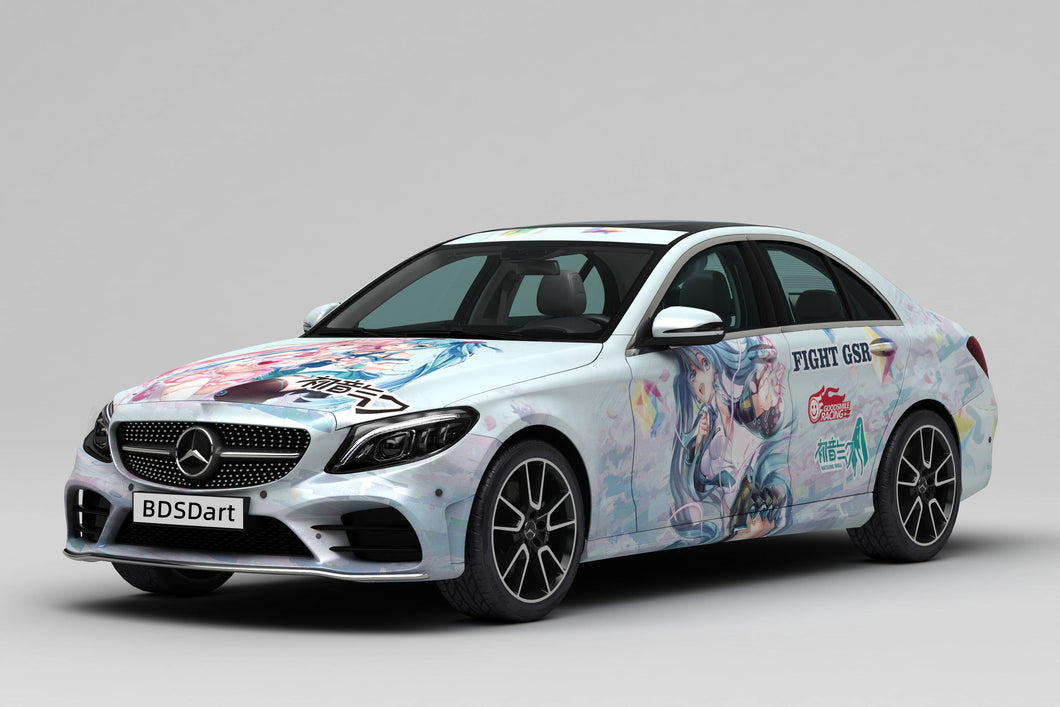 Anime Itasha Hatsune Miku Full Car Wrap Fit With Any Cars Vinyl graphics car accessories car stickers Car Decal Car Wrap