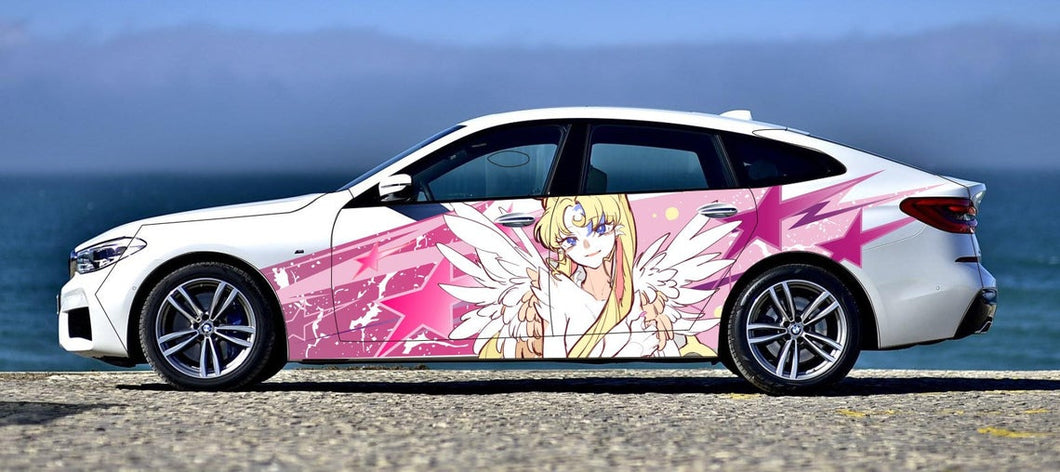 Anime ITASHA Sailor Moon Car Wrap Door Side Fit With Any Cars Vinyl graphics car stickers Car Decal