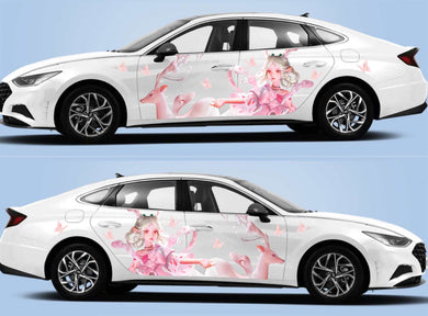 Anime ITASHA League of Legends  Car Wrap Door Side Stickers Decal Fit With Any Cars Vinyl graphics car accessories car stickers Car Decal