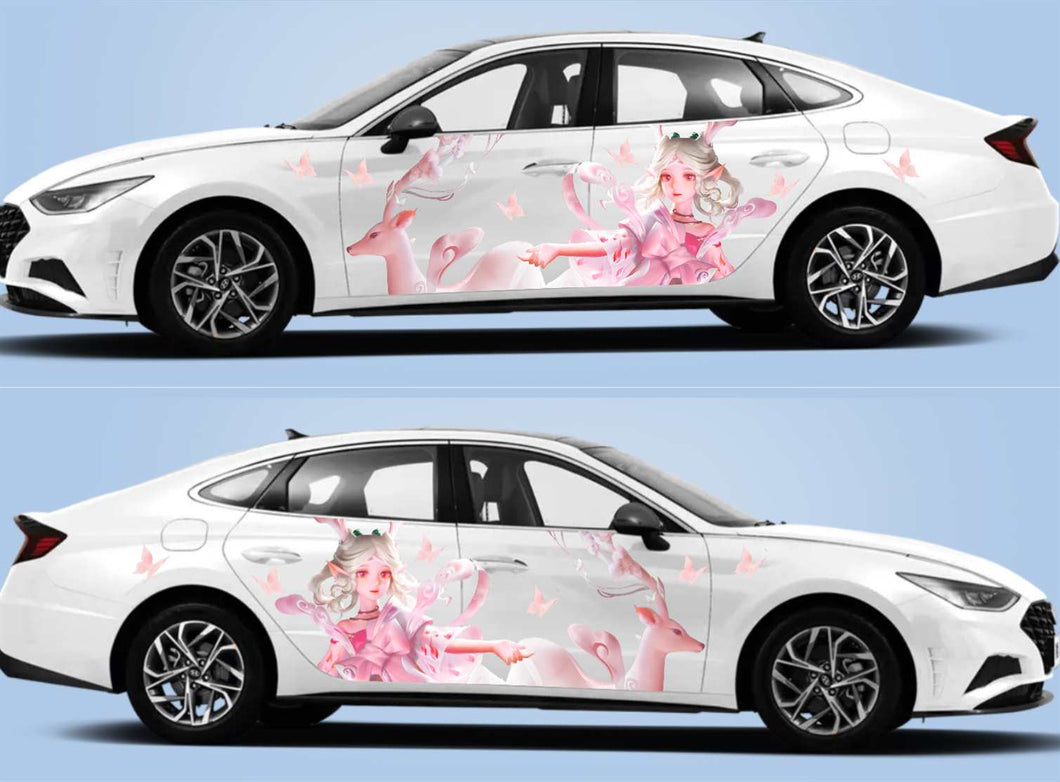 Anime ITASHA League of Legends Car Wrap Door Side Stickers Decal