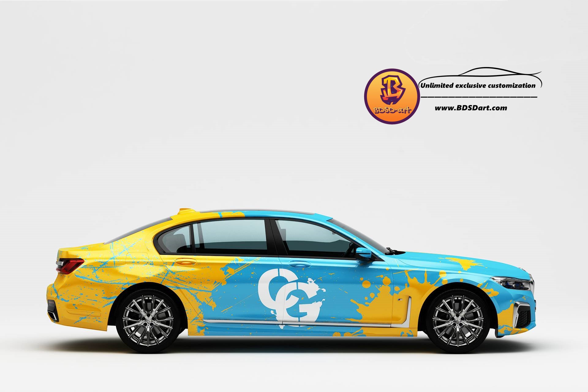 Full Car Wrap Classic-Yellow blue Fit With Any Cars Vinyl graphics car –  BDSDart