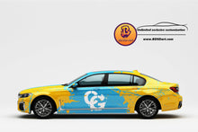 Cargar imagen en el visor de la galería, Full Car Wrap Classic-Yellow blue Fit With Any Cars Vinyl graphics car accessories car stickers Car Decal Car Wrap
