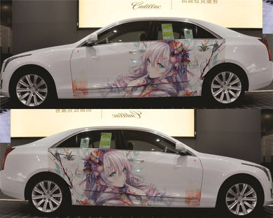 Anime ITASHA Japanese CG Girl Car Wrap Door Side Stickers Decal Fit With Any Cars Vinyl graphics car accessories car stickers Car Decal