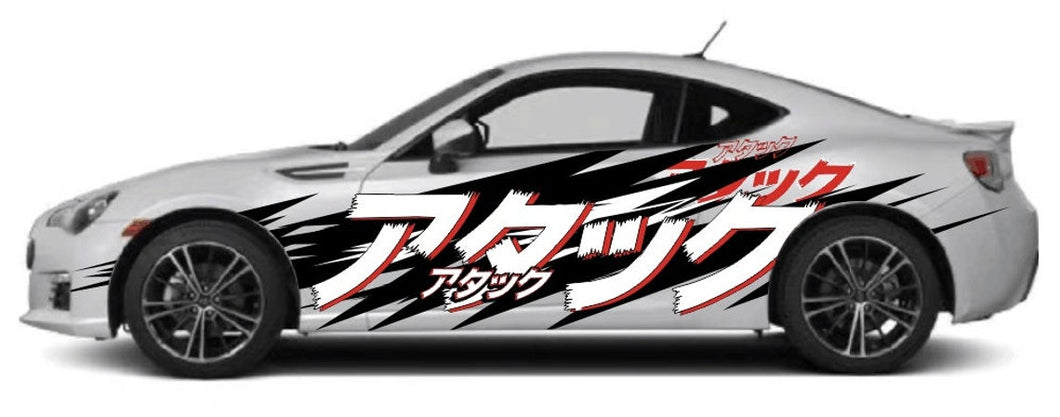 Anime ITASHA ZERO TWO Car Wrap Door Side Fit With Any Cars Vinyl graphics car stickers Car Decal