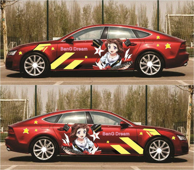 Anime ITASHA BanG Dream Car Wrap Door Side Stickers Decal Fit With Any Cars Vinyl graphics car accessories car stickers Car Decal