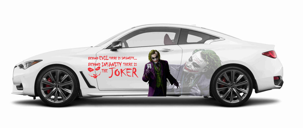 DC Universe Joker Car Wrap Door Side Stickers Decal Fit With Any Cars Vinyl graphics car accessories car stickers Car Decal Anime Itasha DC Comics
