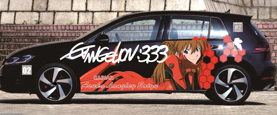 Anime ITASHA EVA Car Wrap Door Side Fit Any Cars Vinyl graphics car stickers Car Decal