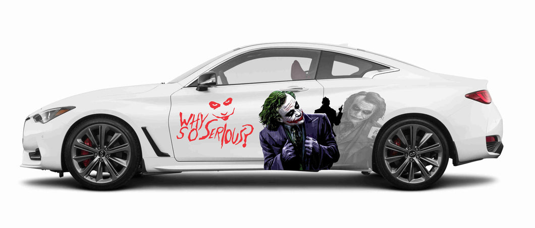 DC Universe Joker Car Wrap Door Side Stickers Decal Fit With Any Cars Vinyl graphics car accessories car stickers Car Decal Anime Itasha DC Comics