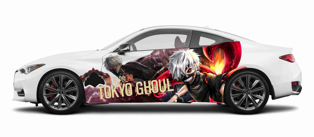 Anime ITASHA Tokyo Ghoul Ken Kaneki Car Wrap Door Side Stickers Decal Fit With Any Cars Vinyl graphics car accessories car stickers Car Decal
