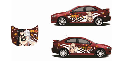 Anime ITASHA Cat Girl Car Wrap Door Side Stickers Decal Fit With Any Cars Vinyl graphics car accessories car stickers Car Decal
