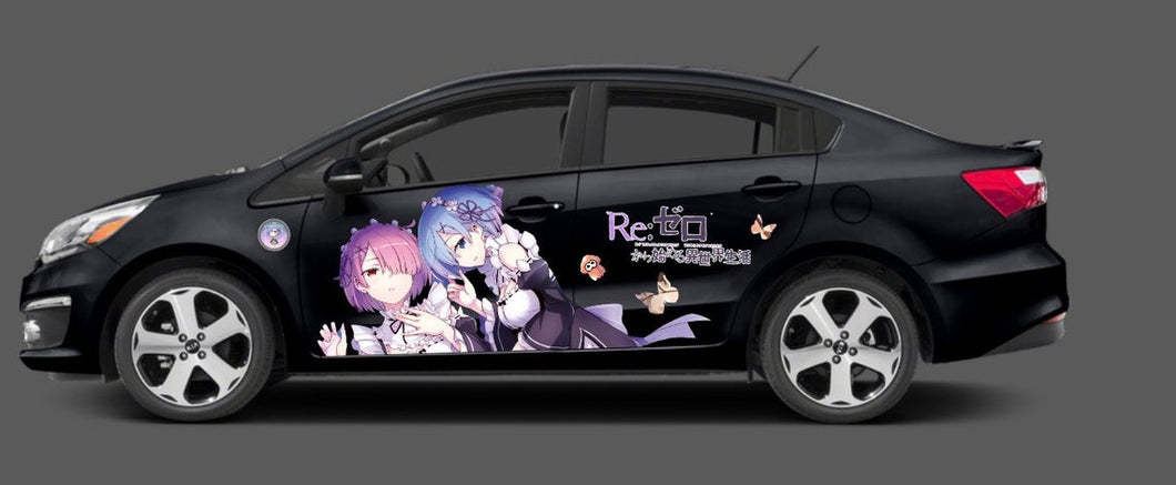 Anime ITASHA Re:Zero Car Wrap Door Side Fit With Any Cars Vinyl graphics car stickers Car Decal