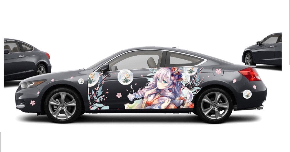 Anime ITASHA Japanese CG Girl Car Wrap Door Side Stickers Decal