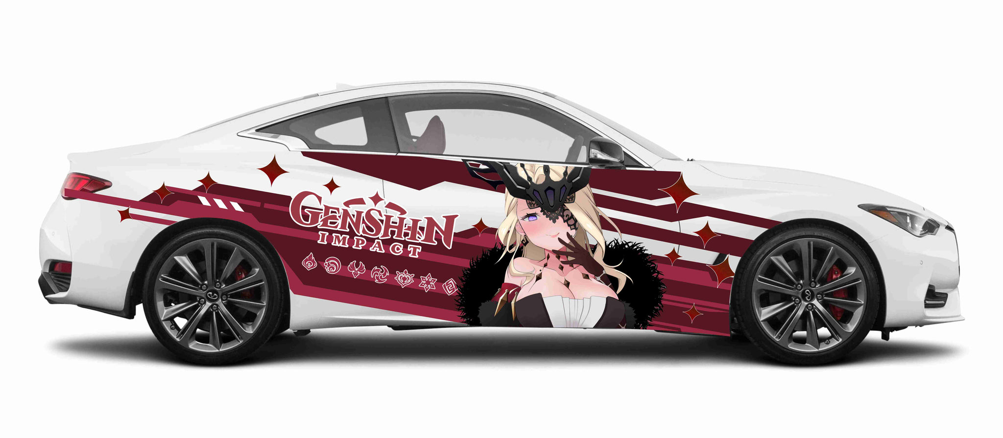Anime ITASHA Japanese Girl Car Wrap Door Side Stickers Decal Fit