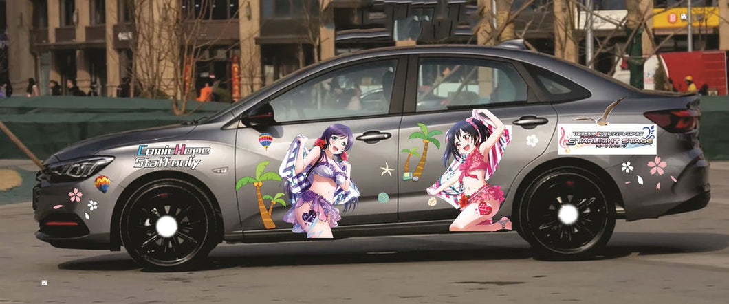 Anime ITASHA C.C Car Wrap Door Side Stickers Decal Fit With Any Cars Vinyl graphics car accessories car stickers Car Decal