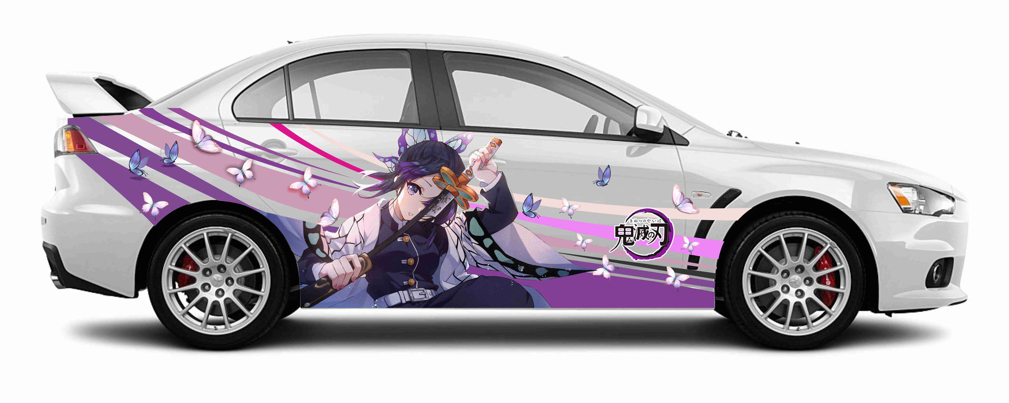 Anime ITASHA Demon Slayer Shinobu Kocho Car Wrap Door Side Stickers Decal  Fit With Any Cars Vinyl graphics car accessories car stickers Car Decal