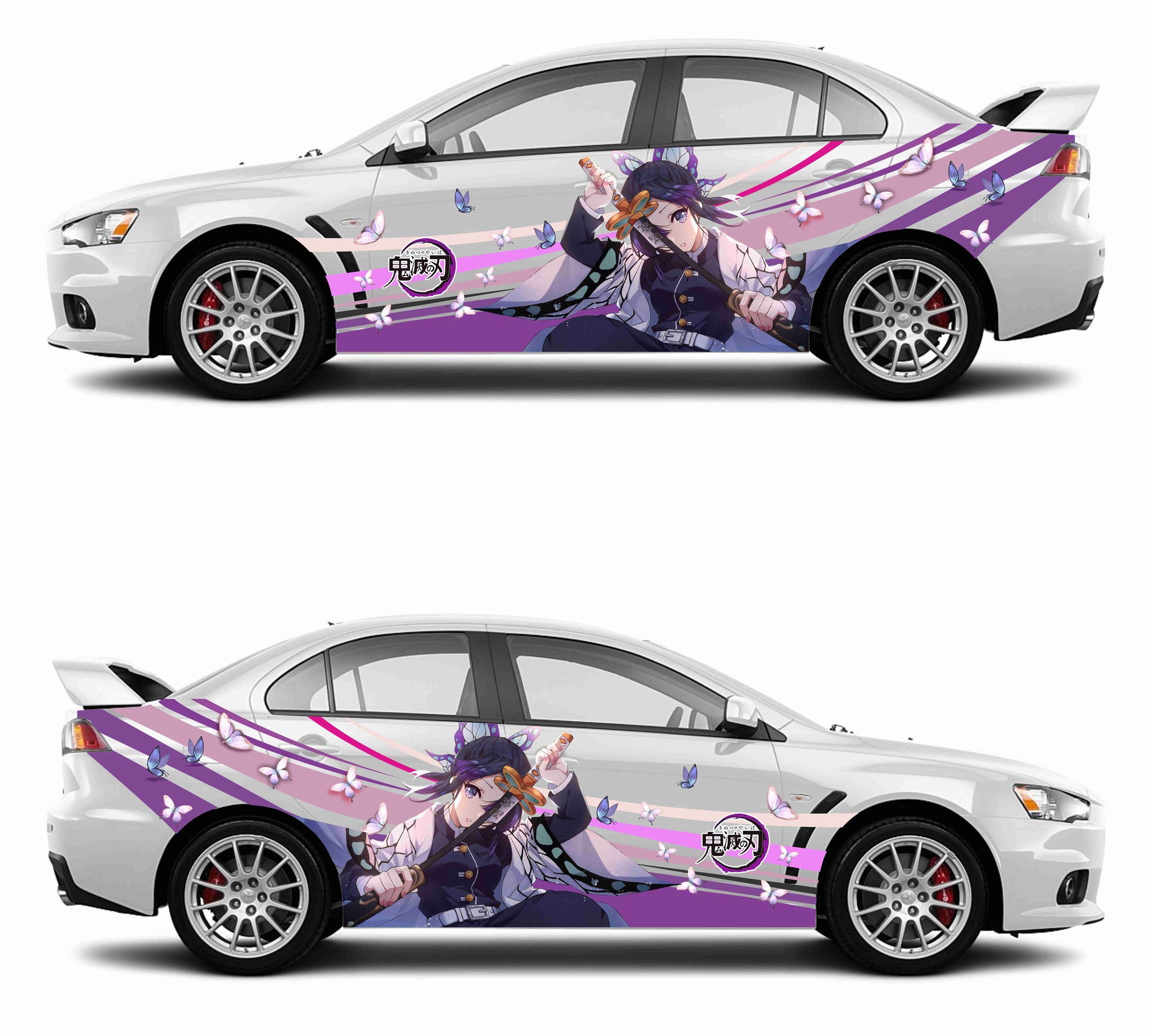 Anime ITASHA Demon Slayer Shinobu Kocho Car Wrap Door Side Stickers Decal  Fit With Any Cars Vinyl graphics car accessories car stickers Car Decal